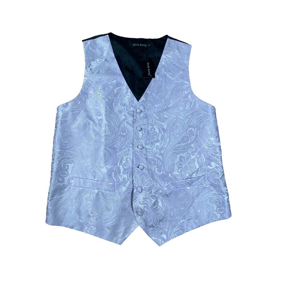 Barry Wang Vest Mens M Purple Paisley Formal Waistcoat Wedding Prom Dress NWT